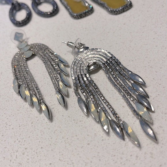 Set of 3 vintage rhinestone drop stud earrings - Picture 5 of 7